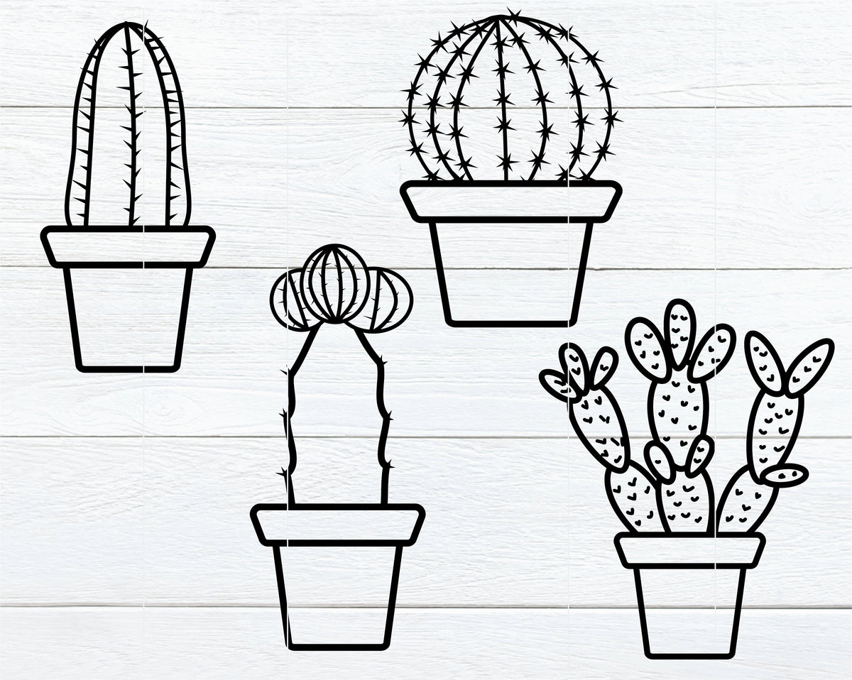 Potted Cactus SVG Bundle