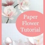 Learn how to make this realistic magnolia paper flower. It will make a beautiful accent piece in your home. Paper flower templates| DIY paper flowers |Paper flower patterns | realistic paper flowers | cricut flowers | silhouette projects | paper crafts | how to make paper flowers |