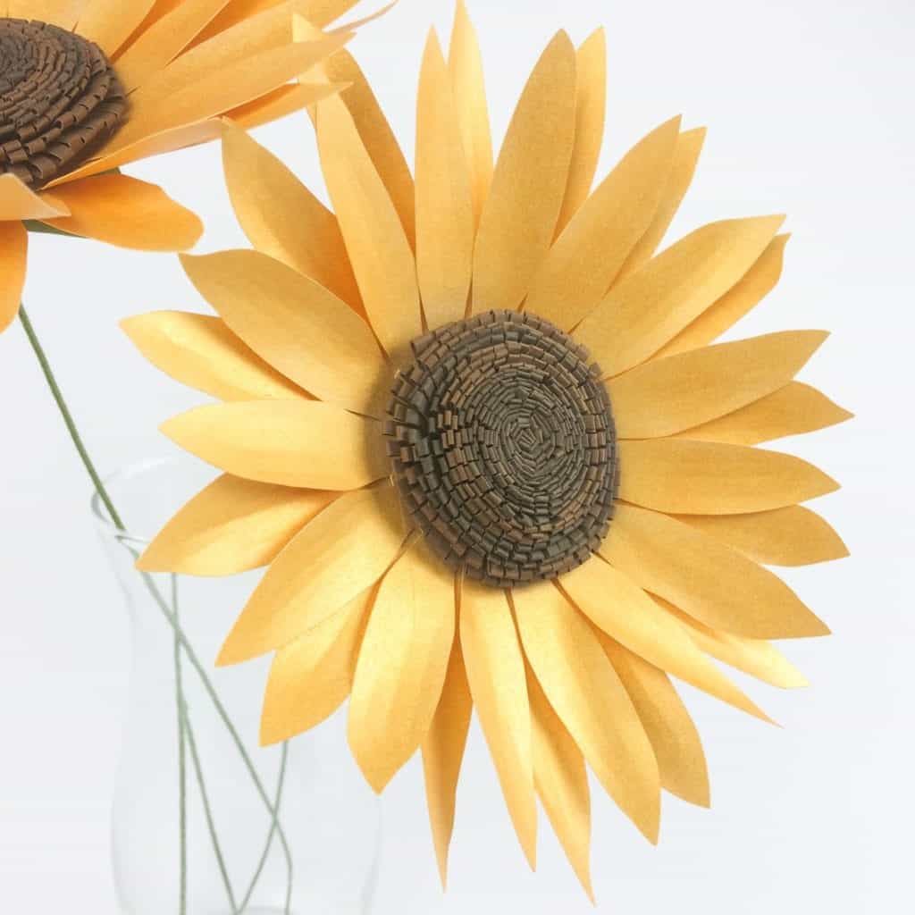Paper flower template, paper sunflower tutorial