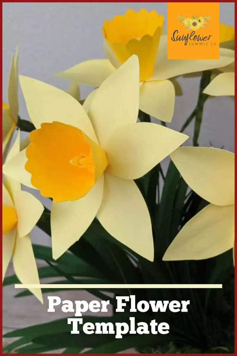 Paper Daffodil Template - Sunflower Summer Co