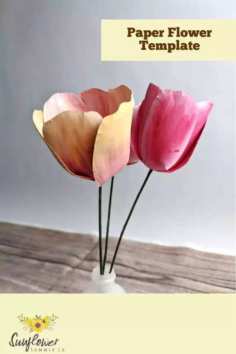 Tulip Paper Flower Template - Sunflower Summer Co