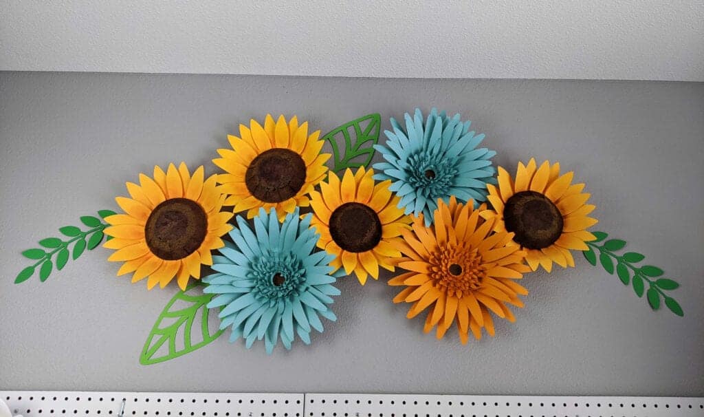 Giant paper sunflower and gerbera daisy