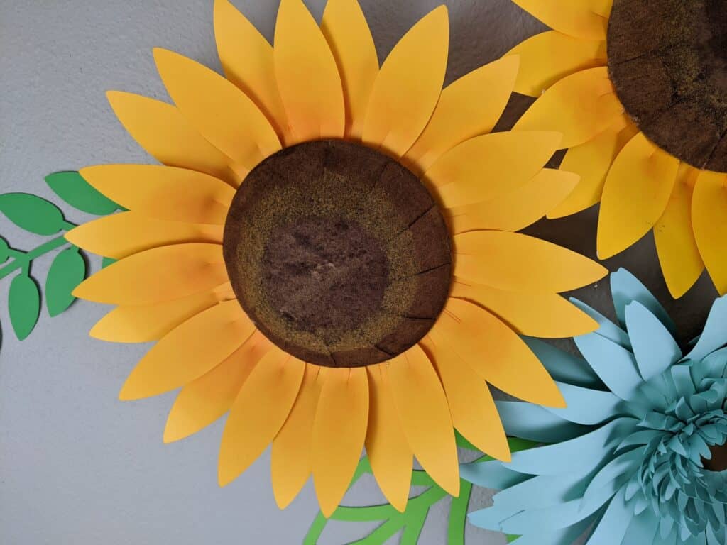 giant paper sunflower made with glowforge