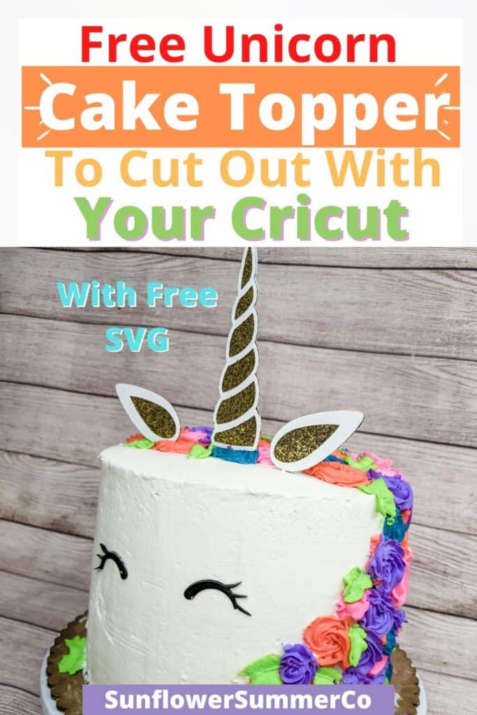 free unicorn horn cake topper svg file