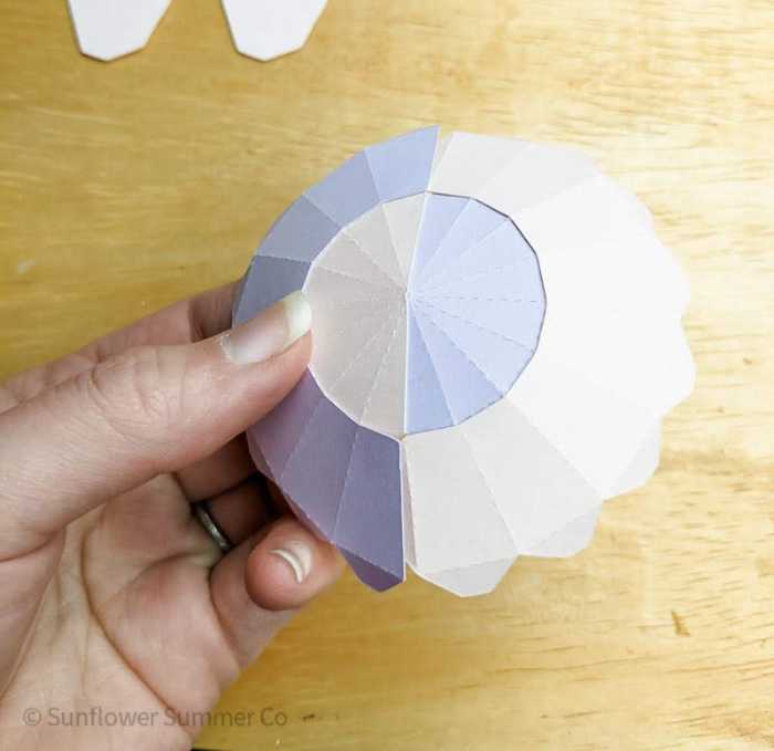 adding the second row to the paper sphere