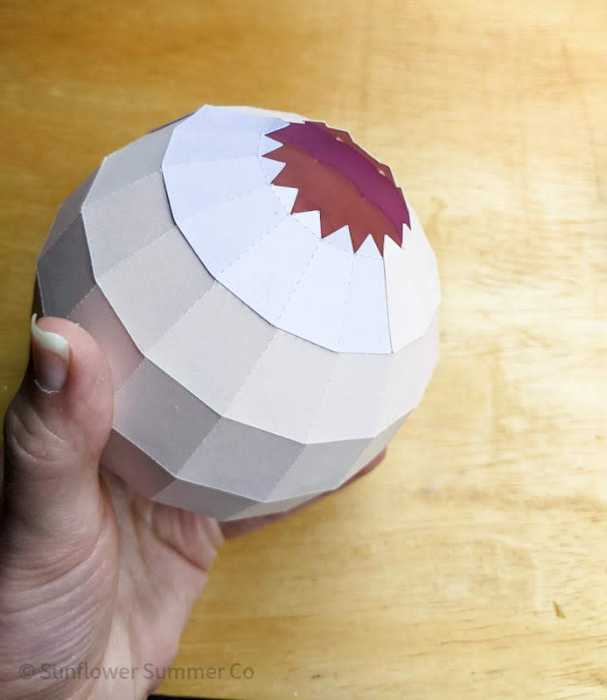 paper sphere before you add the final piece