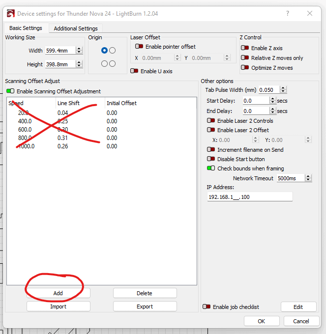 where to add settings to stop double image engrave
